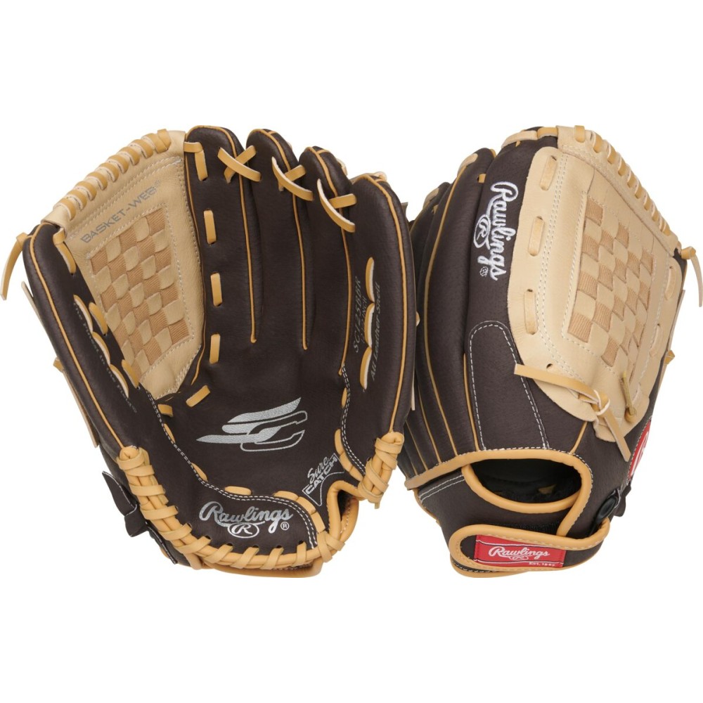 Rawlings | Sure Catch Adult Baseball Glove | Size 12.5 | Mocha/Camel | Left Hand Throw