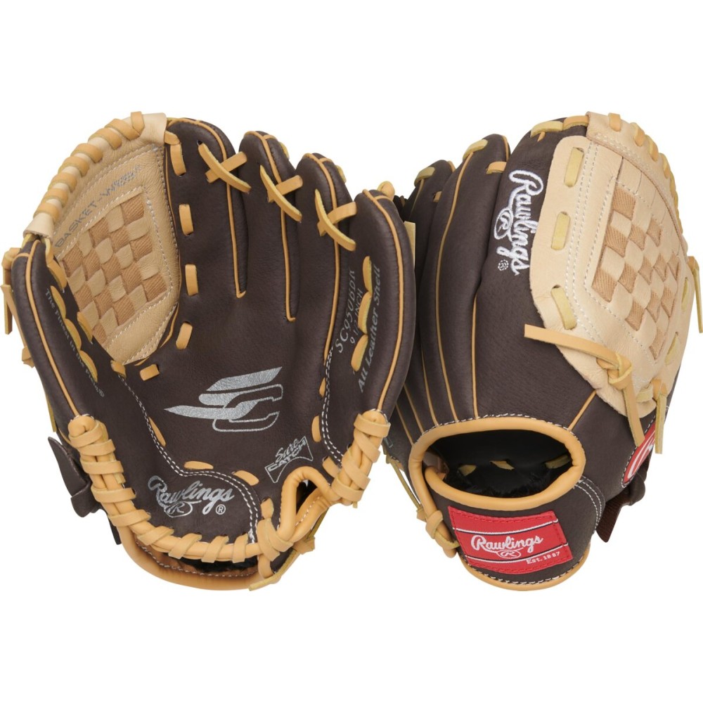 Rawlings | Sure Catch Youth Baseball Glove | Size 9.5 | Mocha/Camel | Right Hand Throw