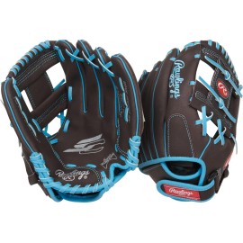 Rawlings | Sure Catch Youth Baseball Glove | Size 10.5 | Mocha/Electric Blue | Right Hand Throw
