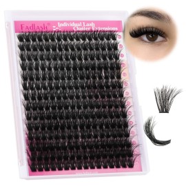 FADLASH Lash Clusters 100D Thick Eyelash Clusters Volume Cluster EyelashExtensions 12-18mm Individual Lashes C Curl Lash Extension Clusters 3D Effect (100D-0.07-C,12-18mm)