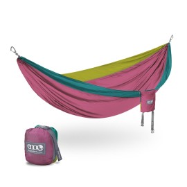 ENO DoubleNest Hammock - Lightweight, Portable, 1 to 2 Person Hammock - for Camping, Hiking, Backpacking, Travel, a Festival, or The Beach - Seafoam/Berry/Melon