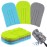 Zubebe 3 Pcs Duster Refill Reusable Fleece Duster Refills Feather Flat Dusters Multi Surface Washable Cleaning Pads Tools for Home, Blinds, Car, Pet, Furniture, Fans (Blue,Green,Gray)