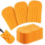 Zubebe 6 Pcs Duster Refill Reusable Fleece Duster Refills Feather Flat Dusters Multi Surface Washable Cleaning Pads Tools for Home, Blinds, Car, Pet, Furniture, Fans (Orange)