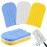 Zubebe 3 Pcs Duster Refill Reusable Fleece Duster Refills Feather Flat Dusters Multi Surface Washable Cleaning Pads Tools for Home, Blinds, Car, Pet, Furniture, Fans (White,Blue,Yellow)