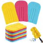 Zubebe 12 Pcs Duster Refill Reusable Fleece Duster Refills Feather Flat Dusters Multi Surface Washable Cleaning Pads Tools for Home, Blinds, Car, Pet, Furniture, Fans (Watermelon Red,Blue,Yellow)