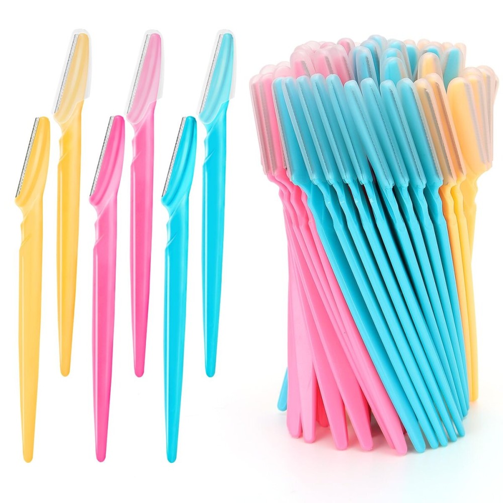 72 Pcs Eyebrow Razor, Face Razors Multipurpose Dermaplaning Tools Eyebrow Trimmer Shaper Shaver Facial Hair Removal for Women Men Body Use