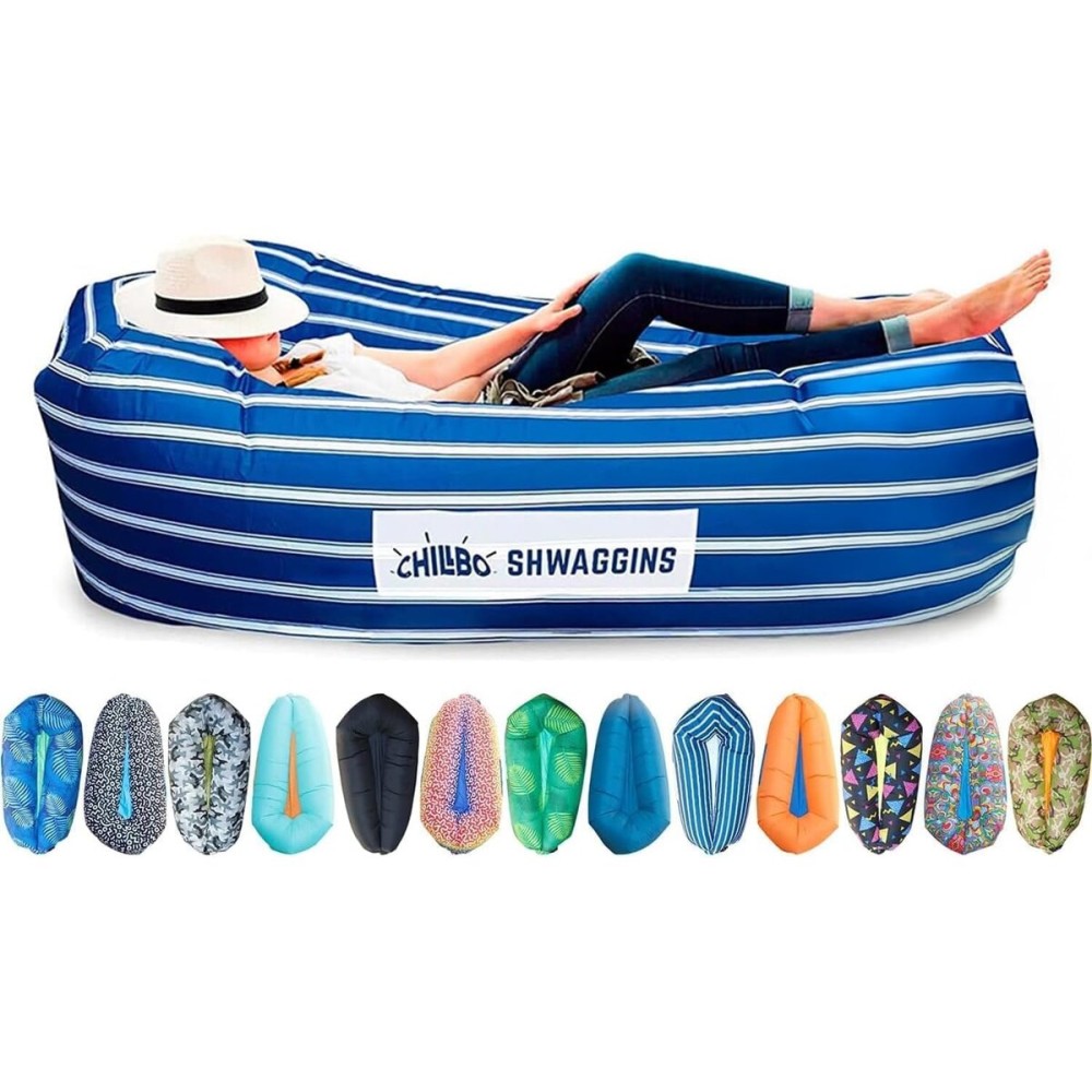 Chillbo Shwaggins Inflatable Couch - Cool Inflatable Chair Easy Setup is Ideal for Hiking Gear, Beach Chair and Music Festivals. Dad Gifts or Gifts for Dad