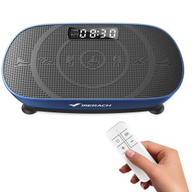 MERACH Vibration Plate Exercise Machine, Curved Vibration Plate for Lymphatic Drainage Weight Loss, Vibrating Plate with Real-Time Calorie Tracking on LED Display, Workout Equipment for Home Women Men