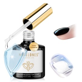 modelones Extra Glossy Gel Top Coat, 15ml Clear Color Preserve No Wipe Top Coat Gel Nail Polish High Shine Long Lasting Professional Self-Healing UV Nail Surface Protection Manicure