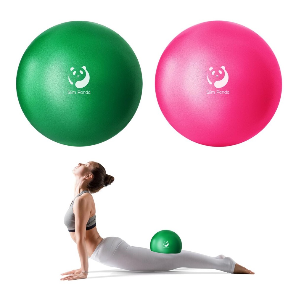 Slim Panda Pilates Ball, 9 Inch Small Exercise Ball, Anti Burst Mini Yoga Ball for Stability, Workout, Barre, Core Strength, Physical Therapy, Balance, Stretching
