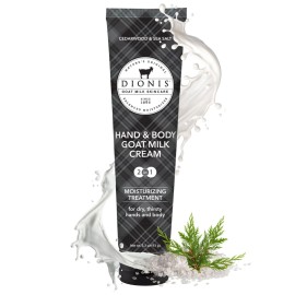 Dionis Goat Milk Skincare Scented Hand & Body Cream - Travel Size Lotion For Hydrating & Moisturizing Dry and Sensitive Skin, Cruelty Free, Paraben Free Made in The USA, Cedarwood & Sea Salt, 3.3 oz