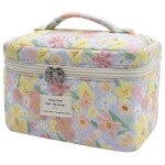 1pc Large Makeup Bag, Cute Cosmetic Bag for Women Girls, Floral Coquette Aesthetic Toiletry Bag, Travel Make Up Organizer Bag (Large Flower)