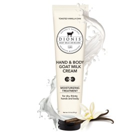Dionis Goat Milk Skincare Scented Hand & Body Cream - Travel Size Lotion For Hydrating & Moisturizing Dry and Sensitive Skin, Cruelty Free, Paraben Free Made in The USA, Vanilla Chai, 3.3 oz