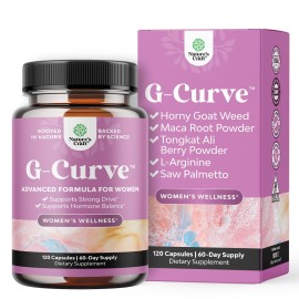 G-Curve Breast and Butt Enhancer Pills - Body Sculpting Herbal Curves Breast and Butt Growth Supplement with Saw Palmetto Extract and Horny Goat Weed for Women - Results May Vary - 120 Count