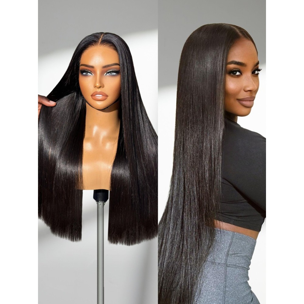 LUVME HAIR All-Day Comfort 100% Human Hair 5x5 Lace Front Wigs Glueless Straight Wig Human Hair Pre Plucked Pre Cut Long Black Wig Lace Closure Wigs Frontal Wigs