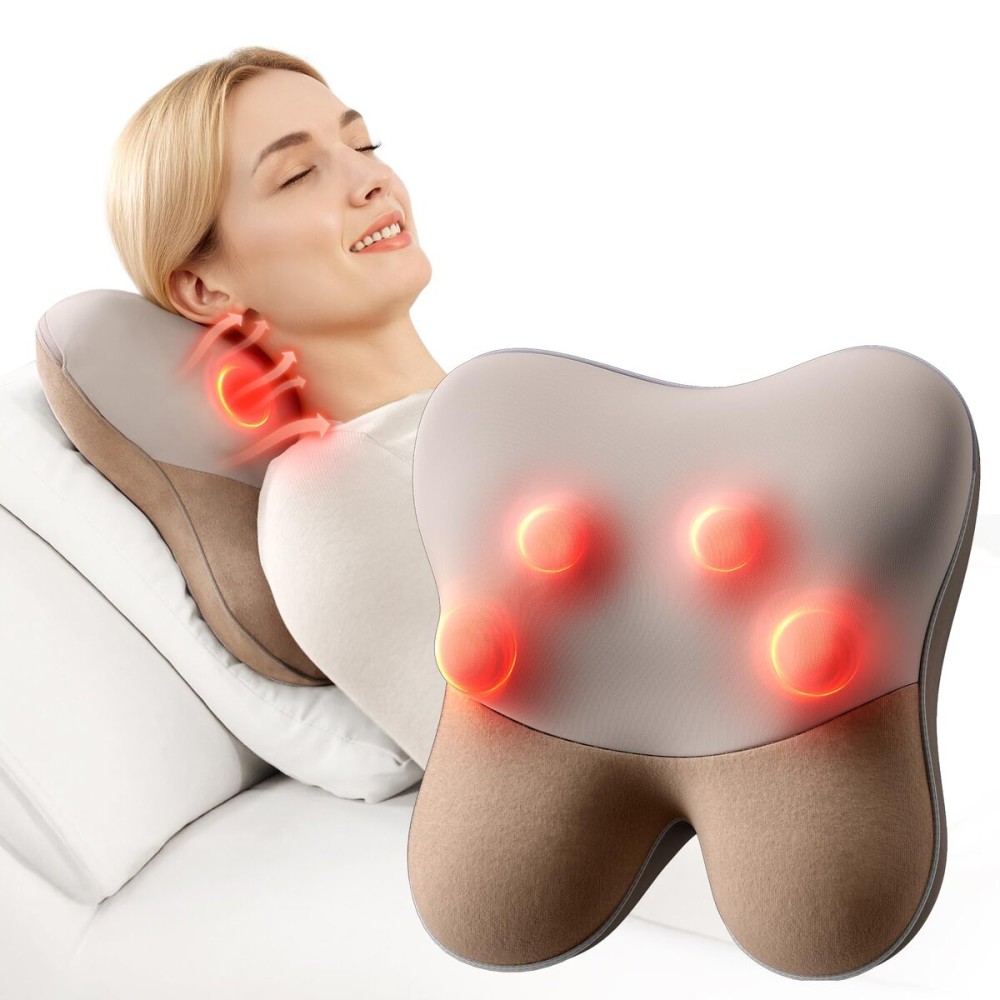 BOB AND BRAD Back Massager with Heat FSA Eligible, EZBack Corded Neck Massager for Pain Relief Deep Tissue, Shiatsu Back Shoulder and Neck Massage Pillow, Full Body Use, Christmas Gifts for Women Men