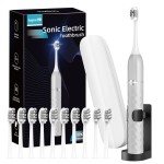 Seapeoa Electric Toothbrush Set, Equipped with 10 Brush Heads and Travel case, IPX8 Waterproof, 2-Minute Timer, 42000 high-Frequency Vibrations, 5 Modes, The First Choice for Gift Giving
