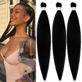 Black 1b Braiding Hair Pre stretched Synthetic Ez Braid Yaki Braiding Hair