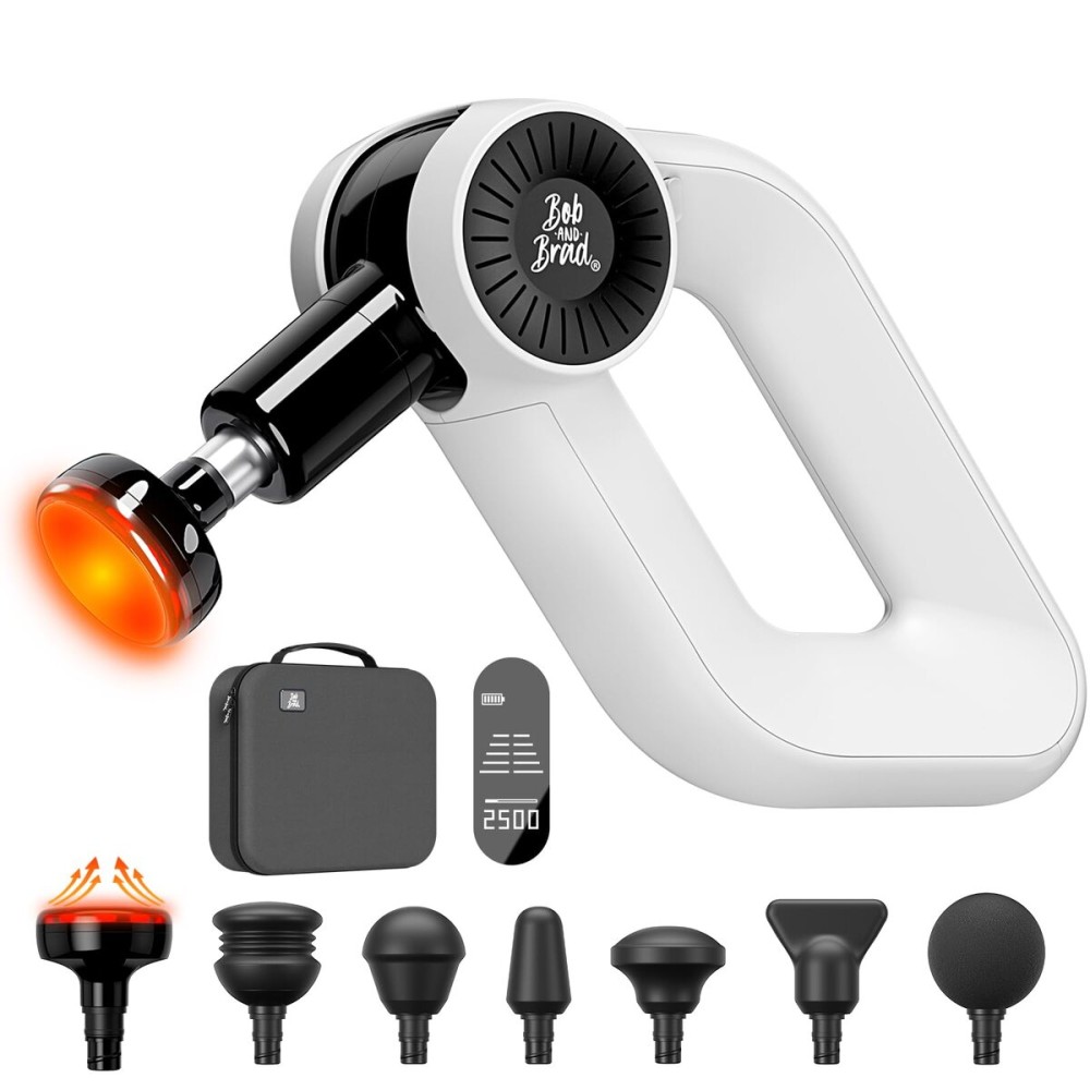 BOB AND BRAD D6 Pro Plus Massage Gun with Heat, 16mm Deep Tissue Percussion, FSA Eligible Professional Muscle Gun for Athletes, HSA Massager with 85lbs Stall Force for Back Pain Relief