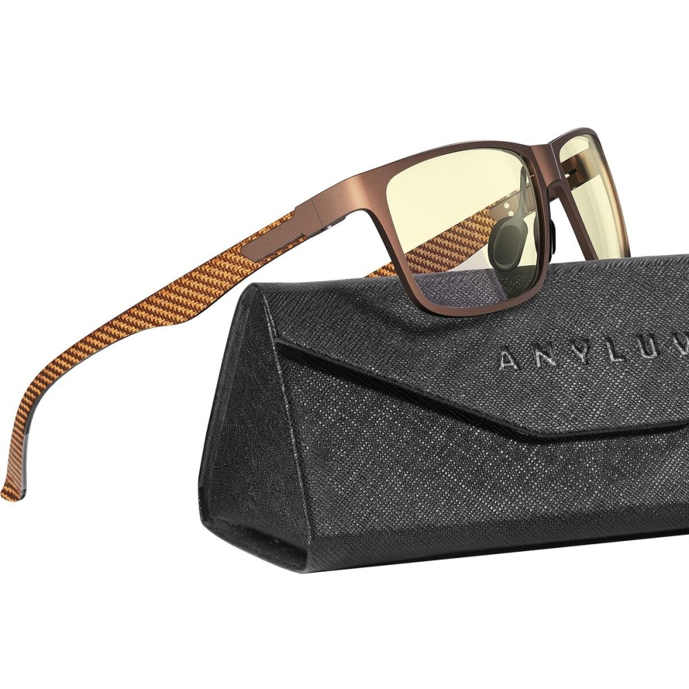 ANYLUV Blue Light Blocking Glasses Men Computer Gaming Glasses Lightweight Al-Mg Metal Anti Eyestrain Eye Protection