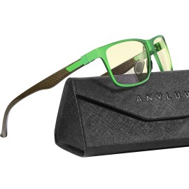 ANYLUV Blue Light Blocking Glasses Men Computer Gaming Glasses Lightweight Al-Mg Metal Anti Eyestrain Eye Protection