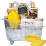 Spa Gift Basket, Luxury bath kit Christmas Gifts for Women, Bath and Body Almond Milk Vanilla Spa Gifts for Women, Bath Gift Set Shower Gel, Scent Lotion, Lip Mask, Birthday Holiday Bridal Shower