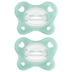 Chicco PhysioForma Dual Soft Orthodontic Pacifier, 0-2m | 100% Soft Silicone | Supports Breathing & Oral Development | One-Piece Design | Flex-Shield | Sterilizing Case | BPA Free | Seafoam, 2pk