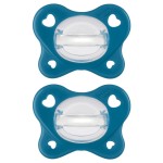 Chicco PhysioForma Dual Soft Orthodontic Pacifier, 16-24m | 100% Soft Silicone | Supports Breathing & Oral Development | One-Piece Design | Flex-Shield | Sterilizing Case | BPA Free | Sapphire, 2pk