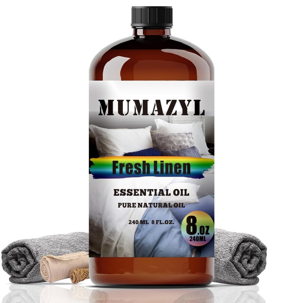Fresh Linen Essential Oil, Fresh Linen Oil 8 Fl Oz 240ML for Diffuser Humidifier Yoga Cleaning DIY Candle Soap Making Fragrance Oils