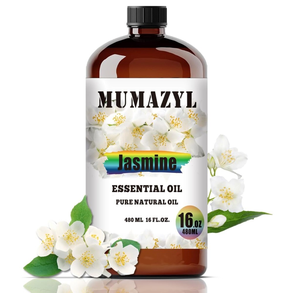Jasmine Essential Oil, Jasmine Oil 16 Fl Oz 480ML for Diffuser Humidifier Yoga Cleaning DIY Candle Soap Making Essential Oils