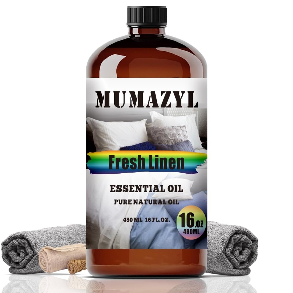 Fresh Linen Essential Oil, Fresh Linen Oil 16 Fl Oz 480ML for Diffuser Humidifier Yoga Cleaning DIY Candle Soap Making Fragrance Oils