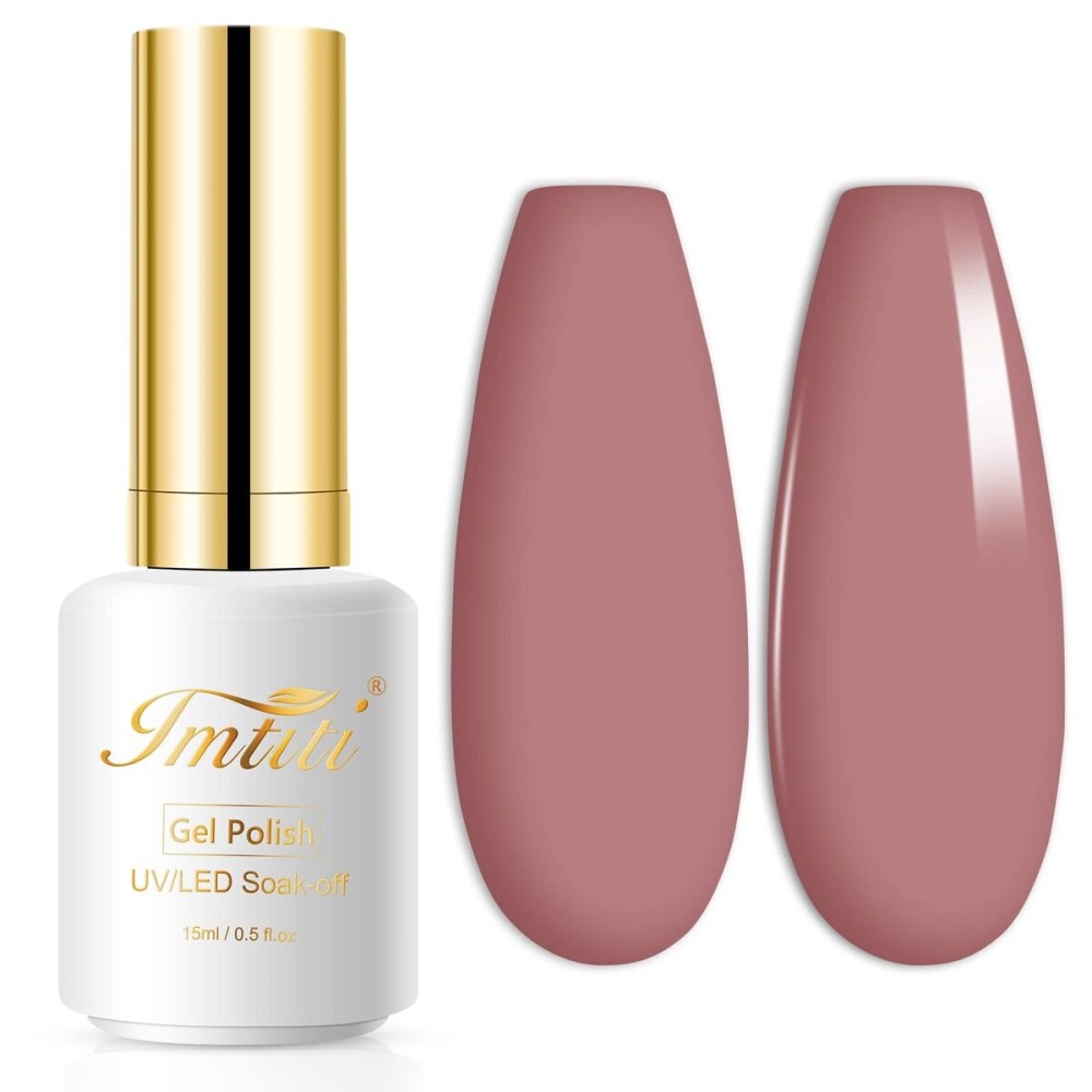 Imtiti Gel Nail Polish, 0.5 fl oz Mauve Pink gel polish Color Soak Off UV Lamp Nail Art Manicure Salon DIY Nail Design Decoration at Home Holiday Gifts for Women