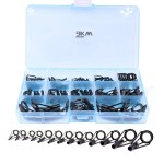 9KM DWLIFE Fishing Rod Tip Repair Kit, 25Pcs Black Stainless Steel, Wear Resistant Ceramic Ring, Rod Tip Repair Kit