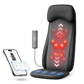 COMFIER Shiatsu Massage Cushion with Heat,2D/3D Shiatu Back Massager with App Control,Deep Tissue Kneading Massage Chair Pad with Vibration,Back Massager for Chair,Gifts for Dad,Mom