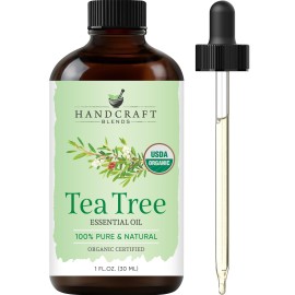 Handcraft Blends Organic Tea Tree Essential Oil - 1 Fl Oz - 100% Pure and Natural - Premium Grade Essential Oil for Diffuser and Aromatherapy