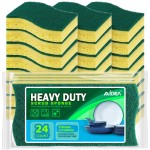 AIDEA Heavy-Duty Scrub Sponges, 24Count, Sponge for Non-Coated Cookware, Kitchen Sponges for Dishes, Scrubbing Power for Tough Messes, Cleaning Sponge for Kitchen, Bathroom, Household
