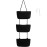TeoKJ Over the Door Organizer, 3-Tier Woven Cotton Hanging Kitchen Baskets Storage Organizer Bag with Hooks Wall-Mounted Decorative Rope Baskets - Black