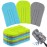 Zubebe 6 Pcs Duster Refill Reusable Fleece Duster Refills Feather Flat Dusters Multi Surface Washable Cleaning Pads Tools for Home, Blinds, Car, Pet, Furniture, Fans (Blue,Green,Grey)