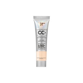 IT Cosmetics CC+ Cream Travel (Fair Warm) - Natural Full Coverage Foundation With SPF 50+, Color Corrector & Anti-Aging Hydrating Serum, Hyaluronic Acid + Peptides, Up To 24H Wear - 0.4 fl oz