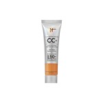 IT Cosmetics CC+ Cream Travel (Tan Rich) - Natural Full Coverage Foundation With SPF 50+, Color Corrector & Anti-Aging Hydrating Serum, Hyaluronic Acid + Peptides, Up To 24H Wear - 0.4 fl oz