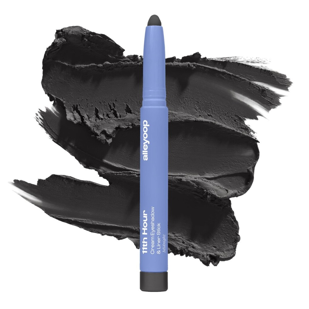 ALLEYOOP 11th Hour Waterproof Cream Eyeshadow Stick - Long-Lasting Eye Shadow Pencil & Eyeliner, Cream to Powder Stick & Highlighter - Smudge-Proof Eyeshadow Matte, Midnight Matte