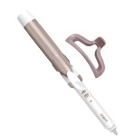 Conair Double Ceramic 1 -Inch Curling Iron with Claw Clip, 1  -Inch Barrel Creates Loose Curls, Hair Curler for Use on Medium & Long Hair, White/Rose Gold