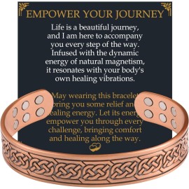 Jecanori Copper Bracelet for Men, 18X Strength Mens Magnetic Copper Bracelets with 3,800 Gauss Magnets