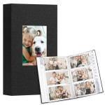 Vienrose Photo Album 4x6 holds 600 Photos 2 Pack, Baby Photo Album Linen Cover Memory Book for Gifts Wedding Family, Black