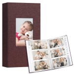 Vienrose Photo Album 4x6 holds 600 Photos 2 Pack, Baby Photo Album Linen Cover Memory Book for Gifts Wedding Family, Purple