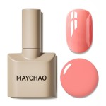 MAYCHAO 15ML Pink Ambition Gel Nail Polish 1Pc Coral Pink Gel Polish Soak Off UV LED Nail Polish Nail Art Starter Manicure Salon DIY at Home, 0.5 OZ