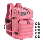 R.SASR Military Tactical Backpack 45L Large Tactical Backpack for Men, Hiking Rucksack With Bottle Holder (Pink)