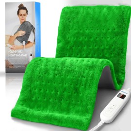 RENPHO Portable Heating pad for Back Pain, Heating Pad for Neck and Shoulder and Back with Auto Shut Off, Best Christmas Gifts for Women Men Dad Mom, FSA Eligible, ETL Certified, 12x24, Green