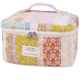 Large Makeup Bag, Cute Cosmetic Bag for Women Girls, Floral Coquette Aesthetic Toiletry Bag, Travel Make Up Organizer Bag(Multicolor)