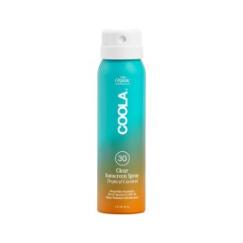 COOLA Organic Sunscreen SPF 30 Sunblock Spray, Dermatologist Tested Skin Care for Daily Protection, Vegan and Gluten Free, Tropical Coconut, 2 Fl Oz
